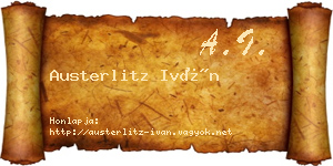 Austerlitz Iván névjegykártya